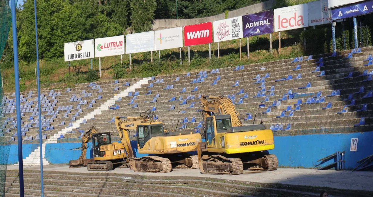 Početak izgradnje južne tribine stadiona Grbavica