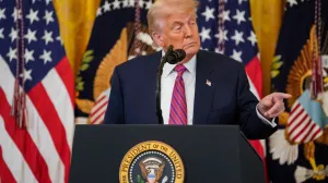 U.S. President Donald Trump speaks before signing the "Genius Act", which will develop regulatory framework for stablecoin cryptocurrencies and expand oversight of the industry, at the White House in Washington, D.C., U.S., July 18, 2025. REUTERS/Nathan Howard/Nathan Howard