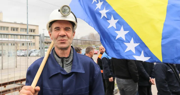 Protest rudara ispred vlade federacije BiH/Senad Gubelić