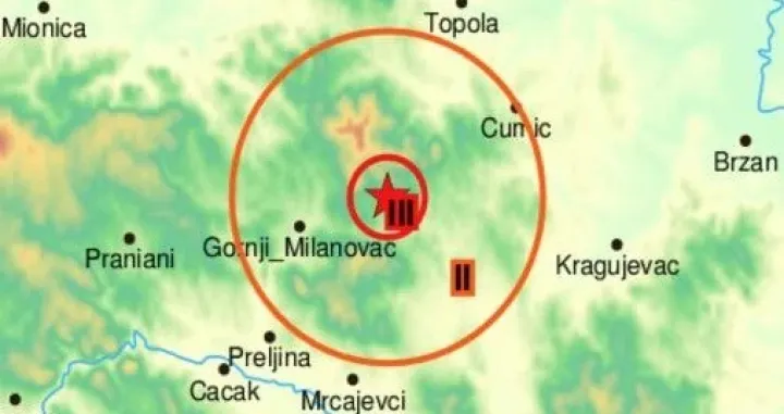 Epicentar kod Gornjeg Milanovca/