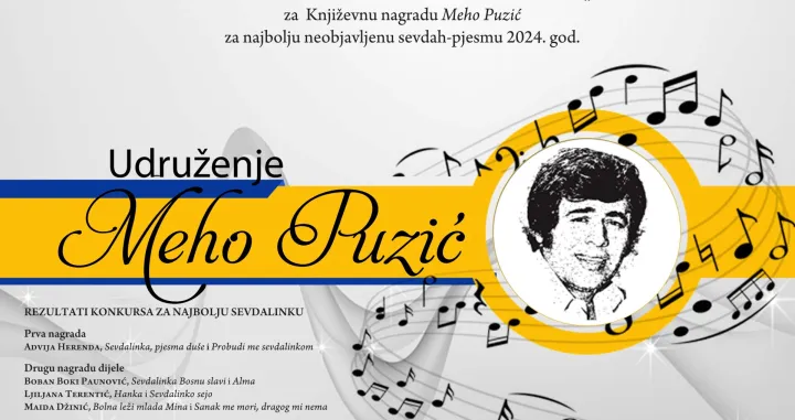 Poznati rezultati konkursa "Sevdalinka", Udruženje Meho Puzić//