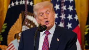 U.S. President Donald Trump speaks before signing the "Genius Act", which will develop regulatory framework for stablecoin cryptocurrencies and expand oversight of the industry, at the White House in Washington, D.C., U.S., July 18, 2025. REUTERS/Nathan Howard/Nathan Howard
