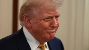 U.S President Donald Trump reacts on the day he signs the HALT Fentanyl Act, in the East Room at the White House in Washington, D.C., U.S., July 16, 2025. REUTERS/Umit Bektas/Umit Bektas