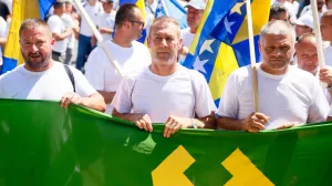 Protesti zeničkih rudara ispred Vlade FBiH/Damir Deljo