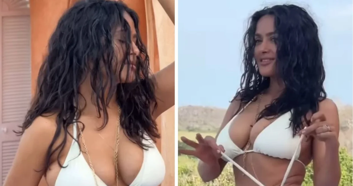 Selma Hayek (58), ples u bikiniju//