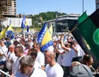 Protesti zeničkih rudara ispred Vlade FBiH/Damir Deljo
