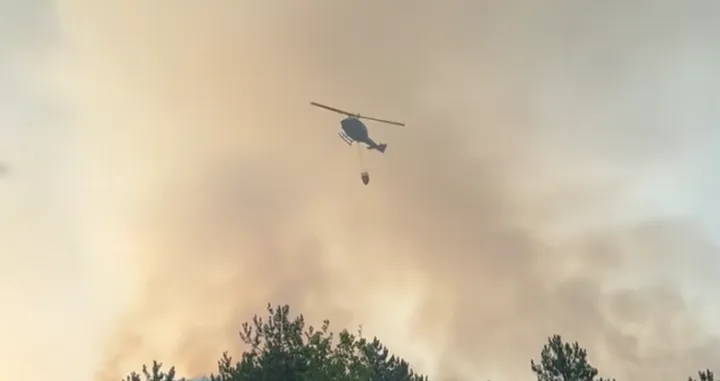 Helikopter OS BiH, gašenje požara, Prozor-Rama/Prtsc