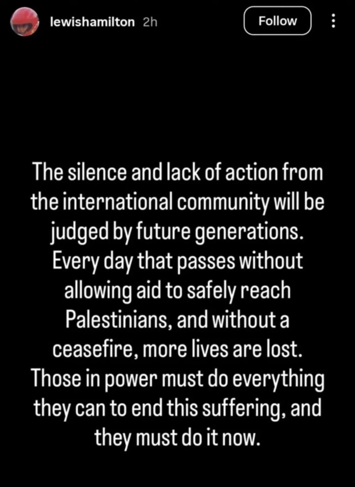 Objava Lewisa Hamiltona