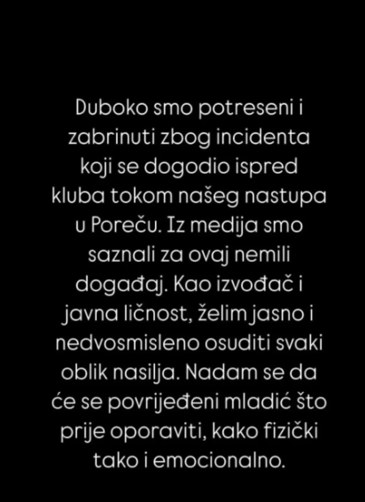Poruka Jale Brata nakon incidenta na njihovom nastupu/Instagram