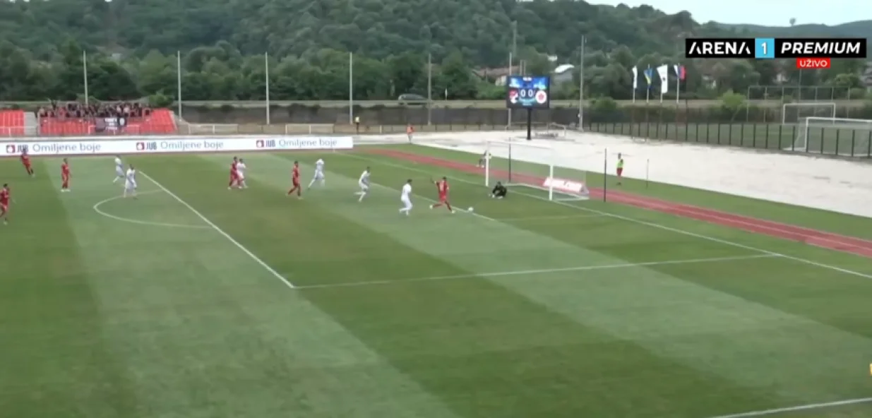 Gol Tatara za 1:0 (FOTO: Screenshot/Arena Sport)
