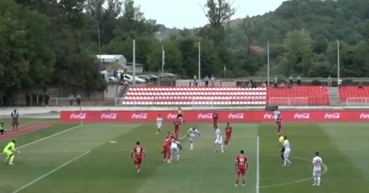 Gol Lauša za 1:1 (FOTO: Screenshot/Arena Sport)