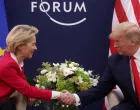 FILE PHOTO: U.S. President Donald Trump attends a bilateral meeting with European Commission President Ursula von der Leyen during the 50th World Economic Forum (WEF) annual meeting in Davos, Switzerland, January 21, 2020. REUTERS/Jonathan Ernst//File Photo/Jonathan Ernst