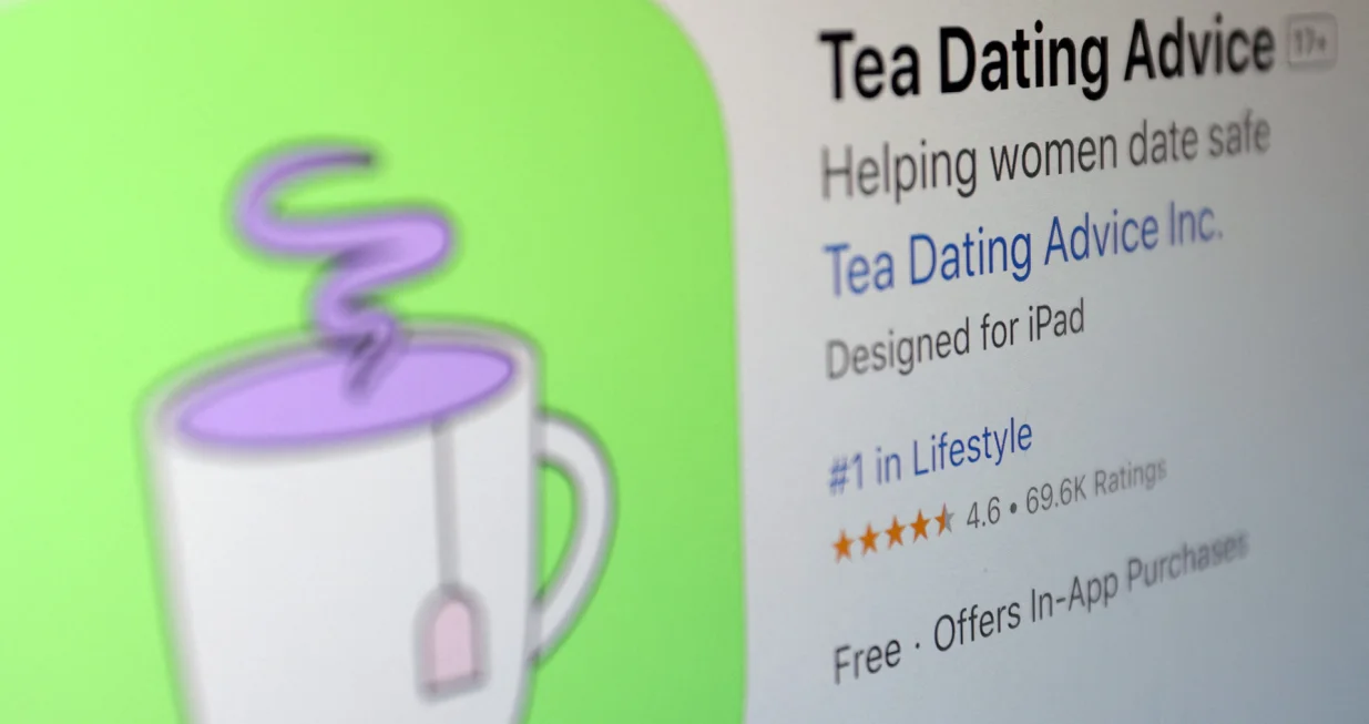  Tea app logo is seen in this illustration taken July 26, 2025. REUTERS/Dado Ruvic/Illustration/Dado Ruvic