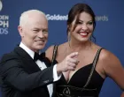 epa10026442 US actor Neal McDonough (L) and Ruve McDonough pose during the closing ceremony of the 61st Monte-Carlo Television Festival, in Monaco, 21 June 2022. EPA/SEBASTIEN NOGIER/Sebastien Nogier