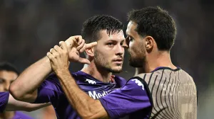epa10269766 Fiorentina's Serbian forward Luka Jovic celebrates after scoring a goal during the UEFA Europa Conference League group A soccer match between Fiorentina and Istanbul Basaksehir at Artemio Franchi Stadium in Florence, Italy, 27 October 2022. EPA/CLAUDIO GIOVANNINI/Foto: Claudio Giovannini
