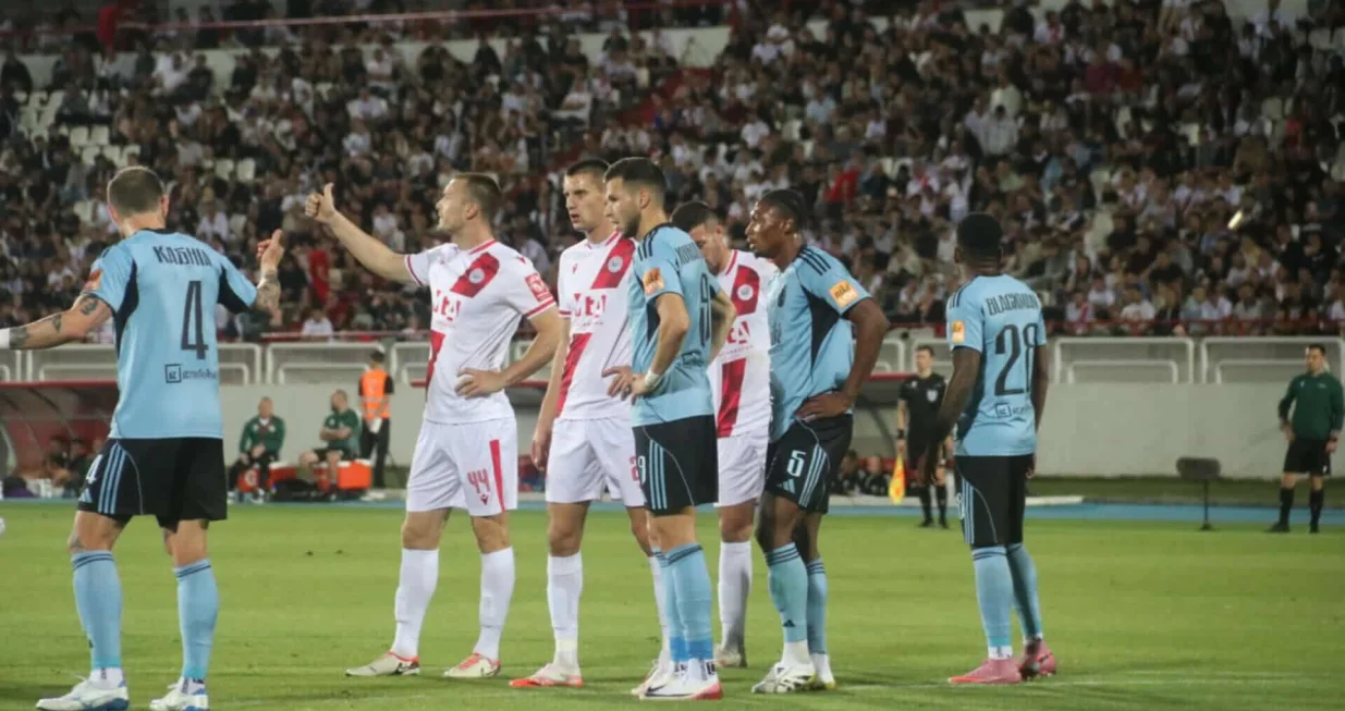 Detalj sa utakmice u Mostaru (HŠK Zrinjski v Slovan Bratislava 29.07.2025)/Foto: 
