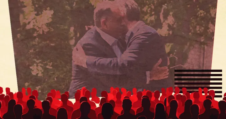 Aleksandar Vučić i Milorad Dodik, vizual za kolumnu Milana Blagojevića/Benjamin Krnić