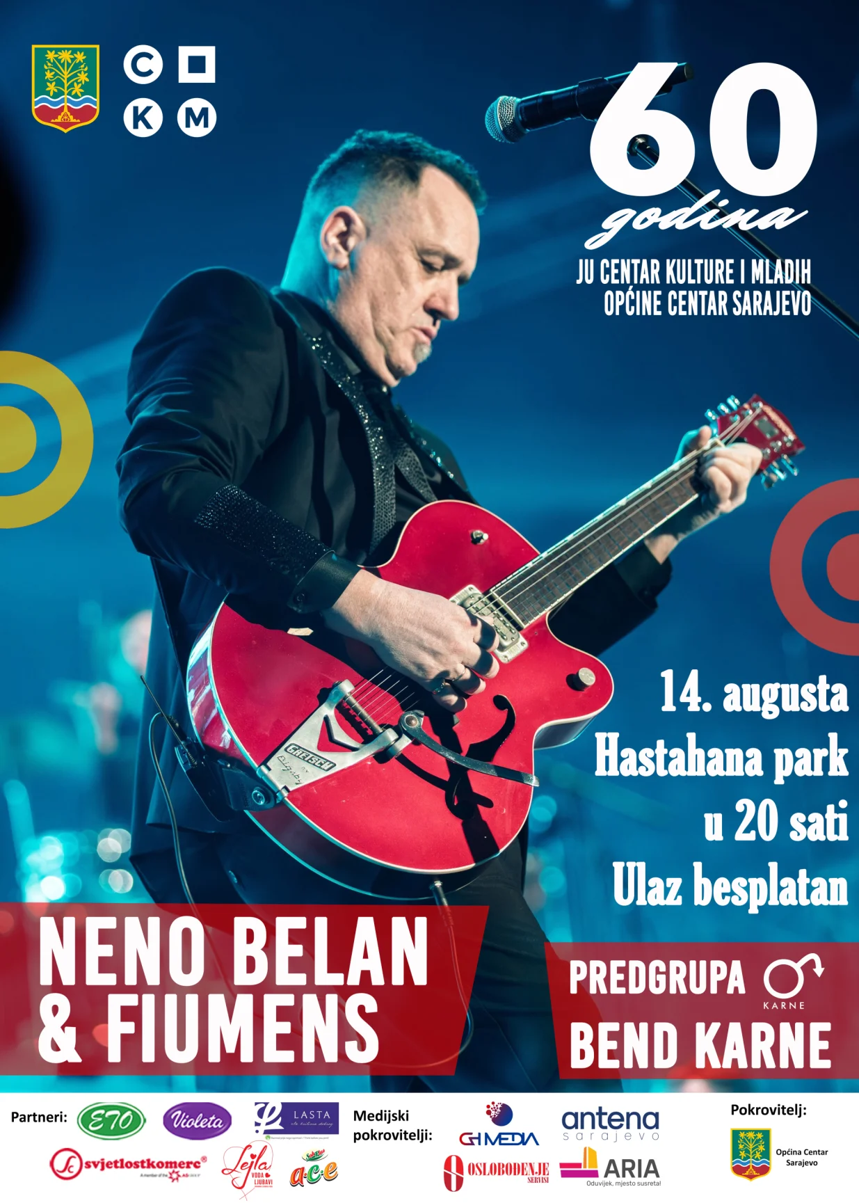 JU CKM obilježava 60 godina postojanja besplatnim koncertom Nene Belana & Fiumensa/