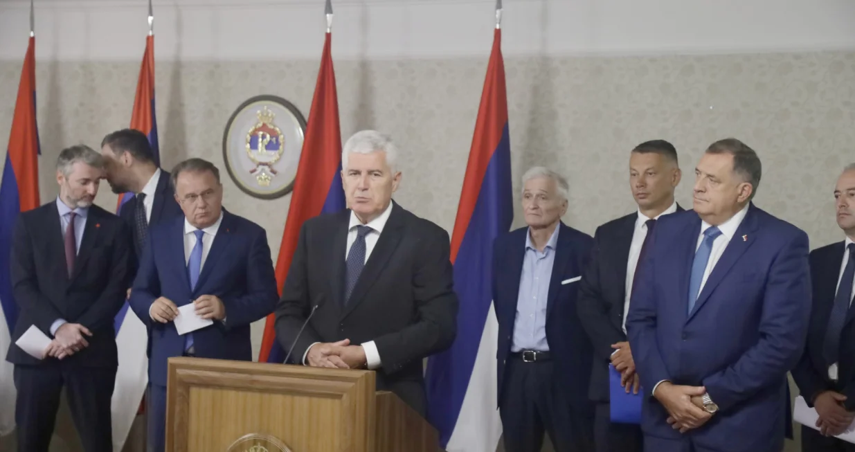 Sastanak i press Dodik trojka i Čović/Didier Torche 