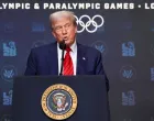 U.S. President Donald Trump delivers remarks before signing an executive order to create a White House Olympics task force to handle security and other issues related to the LA 2028 Summer Olympics, in the South Court Auditorium on the White House campus in Washington, D.C., U.S., August 5, 2025. REUTERS/Jonathan Ernst/Jonathan Ernst