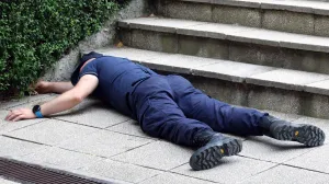 FUP. Federalna uprava policije, vježba, taktičko-pokazna vježba, policajac, mrtav policajac, ILUSTRACIJA, povrijeđen, tuča, sukob, fizički obračun, leži na podu/Fena