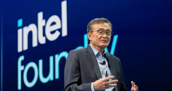 FILE PHOTO: Intel's CEO Lip-Bu Tan speaks at the company's Annual Manufacturing Technology Conference in San Jose, California, U.S. April 29, 2025. REUTERS/Laure Andrillon/File Photo/Laure Andrillon