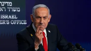 FILE PHOTO: Israeli Prime Minister Benjamin Netanyahu speaks during a press conference, in Jerusalem, May 21, 2025. REUTERS/Ronen Zvulun/Pool/File Photo/Ronen Zvulun