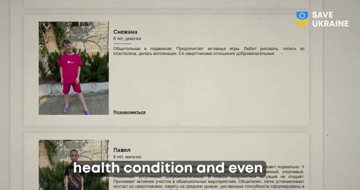 Rusija djecu otetu u Ukrajini nudi putem online kataloga?!/Screenshot