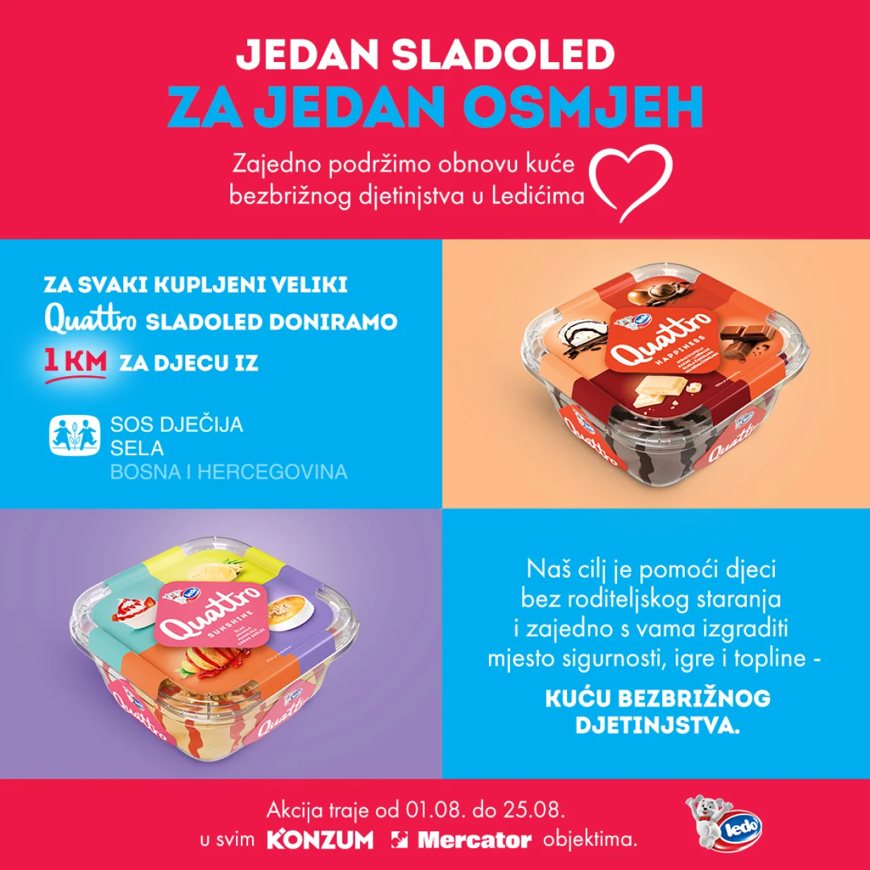 SOS Dječje selo, Ledo, sladoled/