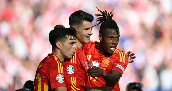 Berlin, Njemačka - 15. jun 2024: Alvaro Morata iz Španije slavi nakon što je postigao gol na utakmici Grupe B Evropskog prvenstva 2024. (EURO 2024) između Španije i Hrvatske na Olimpijskom stadionu u Berlinu. (Halil Sağırkaya - Anadolu Agency)/Foto: 