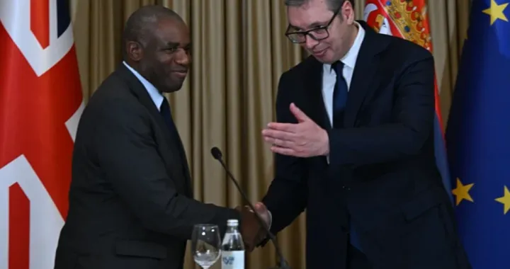 Predsjednik Srbije Aleksandar Vučić i ministar vanjskih poslova Velike Britanije David Lammy/Instagram