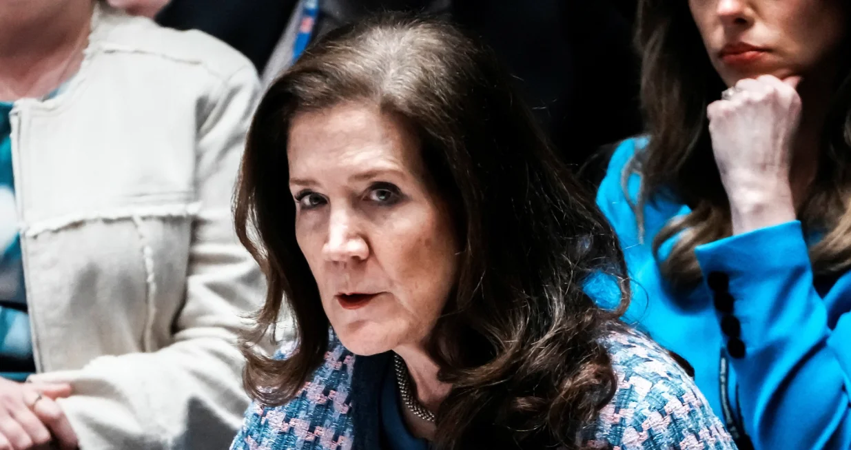 U.S. Ambassador to the United Nations Dorothy Shea speaks to delegates during a Security Council meeting at UN headquarters in New York City, U.S., August 5, 2025. REUTERS/Eduardo Munoz/Eduardo Munoz