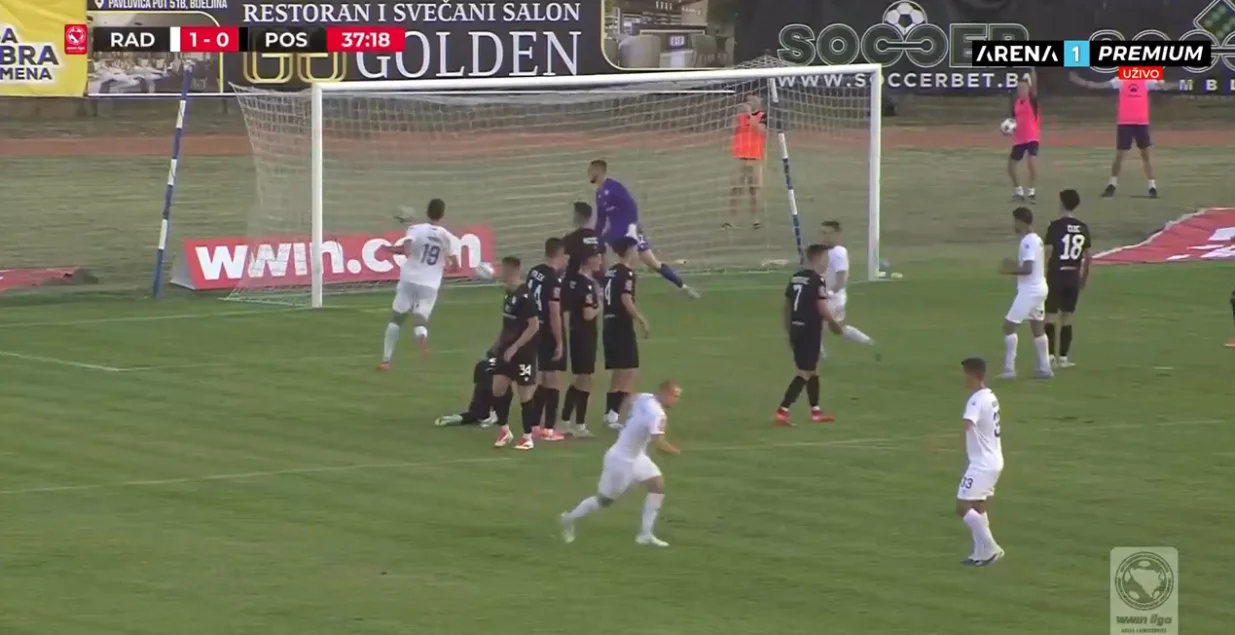 Gol Krajišnika protiv Posušja (FOTO: Screenshot/Arenasport)/Foto: 