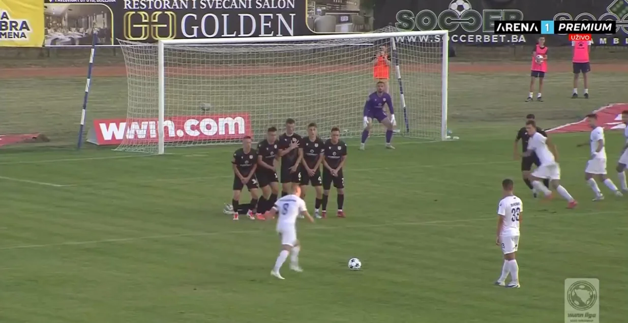 Gol Krajišnika protiv Posušja (FOTO: Screenshot/Arenasport)/Foto: 