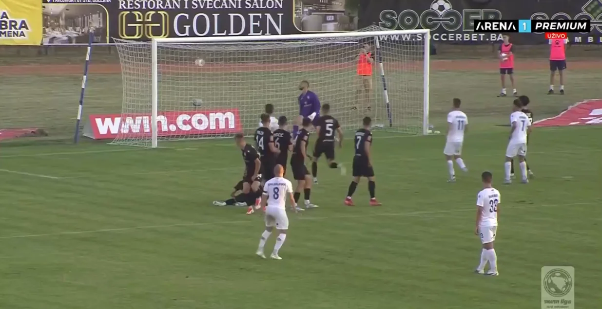 Gol Krajišnika protiv Posušja (FOTO: Screenshot/Arenasport)/Foto: 