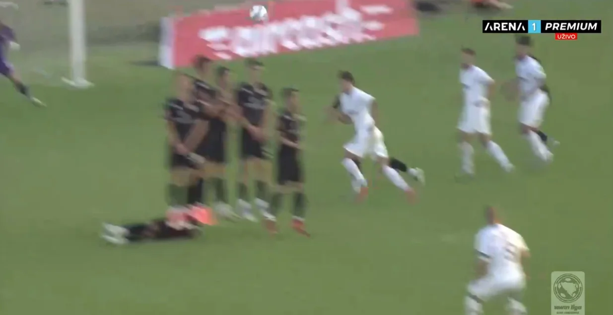 Gol Krajišnika protiv Posušja (FOTO: Screenshot/Arenasport)/Foto: 