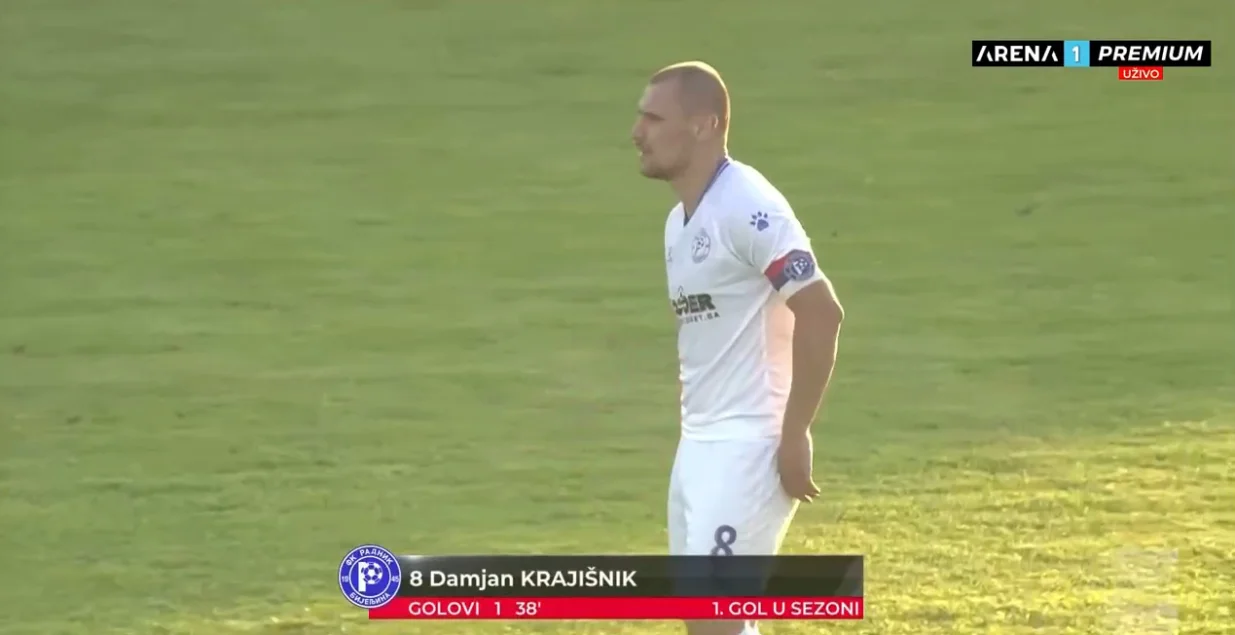 Gol Krajišnika protiv Posušja (FOTO: Screenshot/Arenasport)/Foto: 