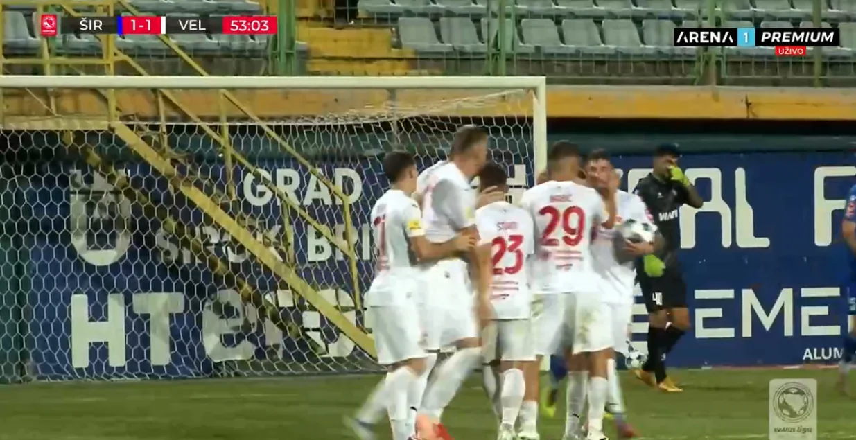 Velež izjednačio protiv Širokog Brijeg (FOTO: Screenshot/Arenasport)/Foto: 