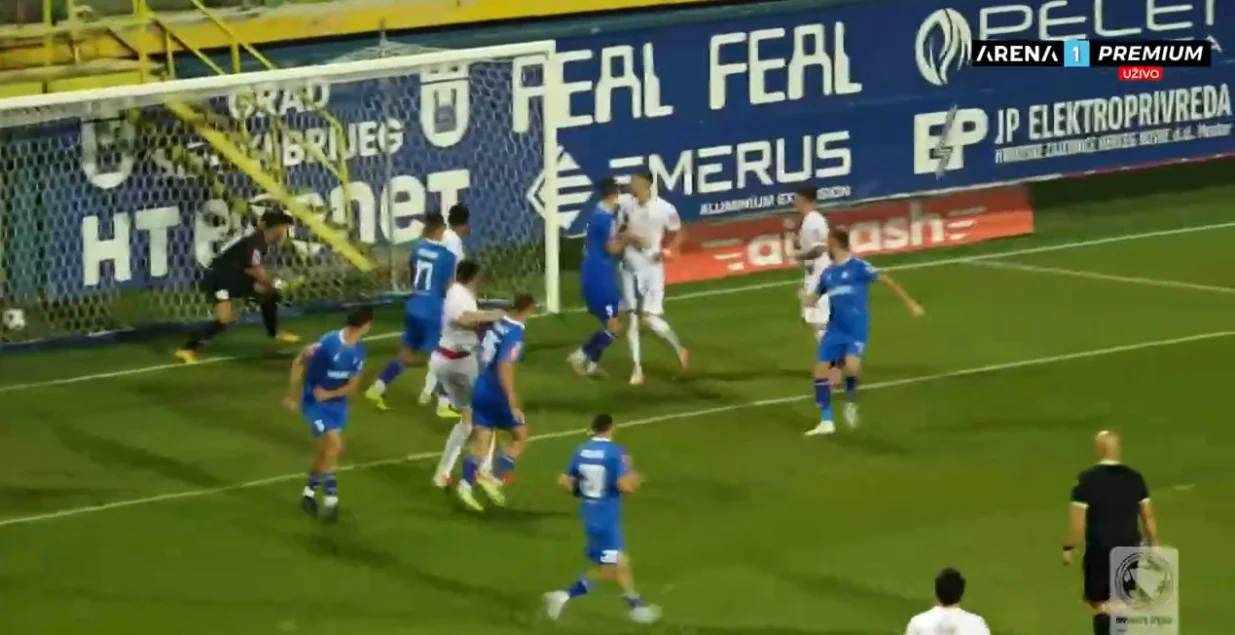 Velež izjednačio protiv Širokog Brijeg (FOTO: Screenshot/Arenasport)/Foto: 
