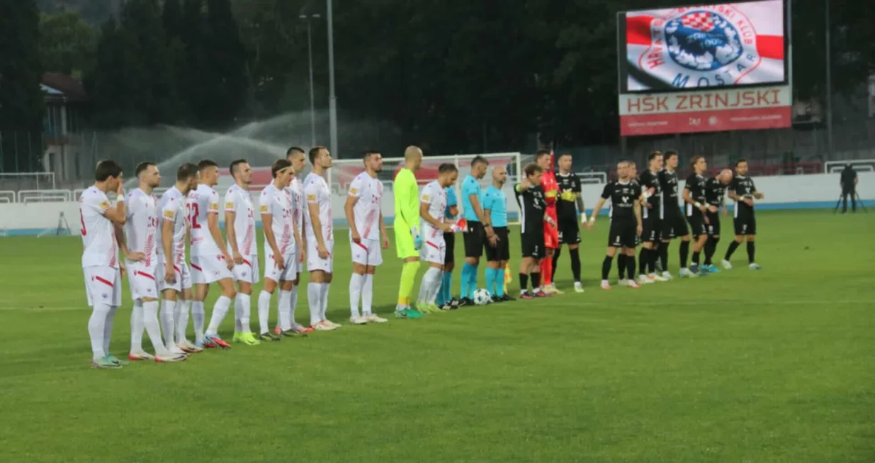 Detalj sa utakmice u Mostaru (Zrinjski v Breidablik - 07.08.2025)/Foto: 