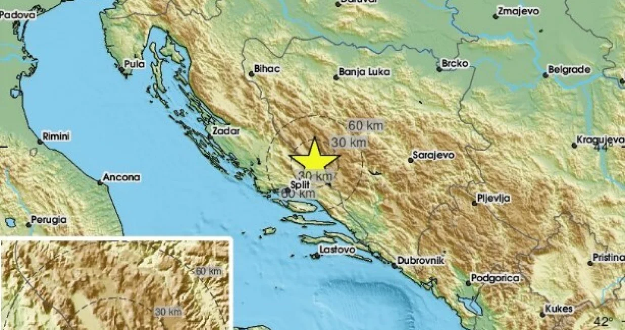 Zemljotres u BiH, epicentar kod Livna/Emsc