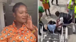 Stjuardesa, napad, avion tuča/Prtsc