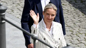 Alternative for Germany (AfD) co-leader Alice Weidel walks on the day of her summer interview to public broadcaster ARD in Berlin, Germany July 20, 2025. REUTERS/Liesa Johannssen/Liesa Johannssen
