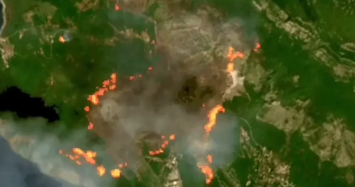 Satelitski snimci pokazuju razmjere požara u Crnoj Gori/Screenshot