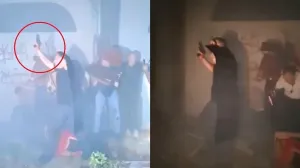 Pištolj u Novom Sadu, studentski protesti, prostorije SNS-a/Prtsc