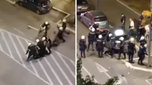 Policija trenirala pendreke na građanima/X