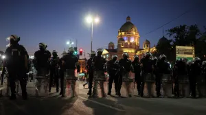 Policija na studentskom protestu u Beogradu/Marko Djurica