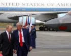 Russian President Vladimir Putin and U.S. President Donald Trump walk on the tarmac after they arrived to attend a meeting at Joint Base Elmendorf-Richardson in Anchorage, Alaska, U.S., August 15, 2025. Sputnik/Gavriil Grigorov/Pool via REUTERS ATTENTION EDITORS - THIS IMAGE WAS PROVIDED BY A THIRD PARTY./Gavriil Grigorov
