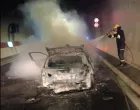 Automobil u potpunosti izgorio, požar, autoput, tunel Ivan, vatrogasci Konjic/Pvj Konjic