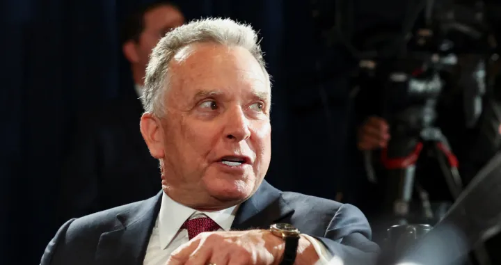 U.S. President Donald Trump's special envoy to Russia, Steve Witkoff, attends a press conference held by U.S. President Donald Trump and Russian President Vladimir Putin following their meeting to negotiate an end to the war in Ukraine, at Joint Base Elmendorf-Richardson, in Anchorage, Alaska, U.S., August 15, 2025. REUTERS/Kevin Lamarque/Kevin Lamarque